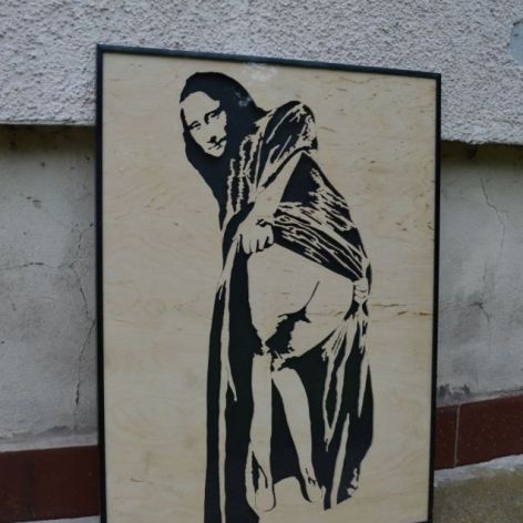 Drewniany obraz Banksy Mona Lisa