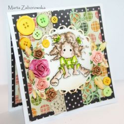 ZAKRĘCONA TILDA - kartka 100% HANDMADE
