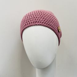 Czapka przejściowa beanie smerf bawełna różowa