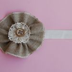 Opaska niemowlęca  - Lniany kwiat - 