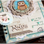 Ręcznie wykonany Romantyczny Notes - Elegancki design, maszynowe przeszycia oraz piękne tekturki.