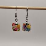 Kolczyki Fruit Cube – kolorowe kosteczki z owocami - 3