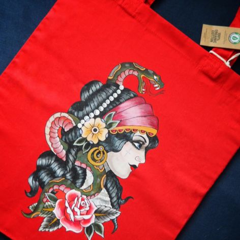 Ręcznie malowana torba zakupowa tote GIPSY