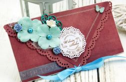 Kartka ślubna- Turkusowe bordo