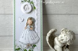 Kartka komunijna z konwaliami