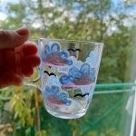 ręcznie malowana szklanka chmurki 250 ml. - Ręcznie malowane