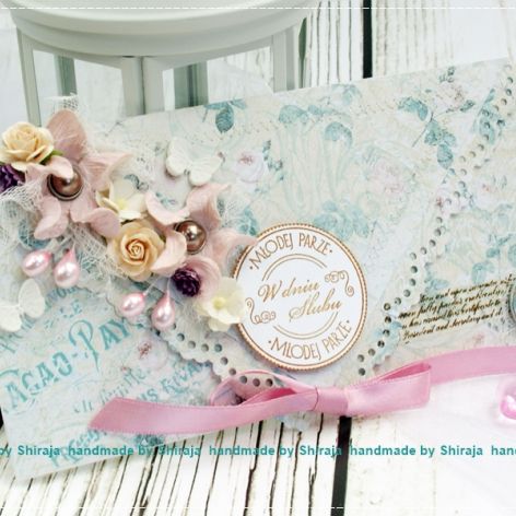 Kopertówka z okazji ślubu-porcelanowe róże