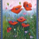 Makowa łąka-praca formatu 24/18 cm  - 