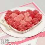 Kartka ślubna serce z róż KS140 - kartka z różami