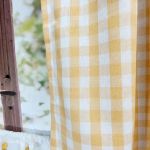 Zasłona BOHO żółta kratka na tunel panel SHABBY HIT LATA 100/130cm - 
