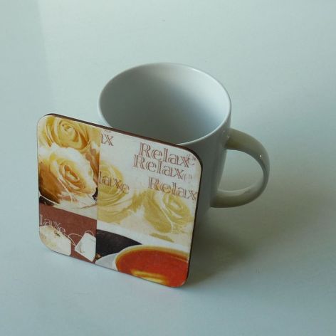 kwadratowa podkładka pod kubek (róże)