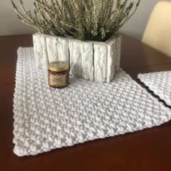 Bieżnik ręcznie robiony,obrus na stół mech ,35x120cm 5mm