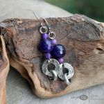 Ametyst kuliście - srebrne kolczyki z fioletem