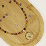 Naszyjnik "Zachód słońca" - Naszyjnik z drobnych kamieni naturalnych