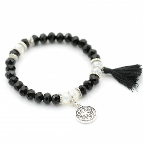 Bransoletka kryształki zawieszka charms chwost