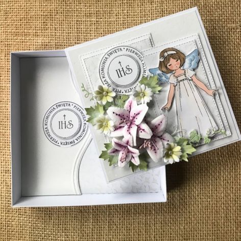 157,Komunia – kartka w pudełku z torebką