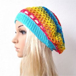 kolorowy wiosenny beret