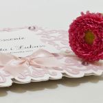 Zaproszenie na ślub z ornamentem kolor pastelowy różowy - 