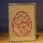 Kartka Wielkanocna - ręcznie haftowana - Pisanka różowa (ciemny) - Pisanka różowa (ciemny)