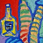 Obraz do salonu babcia z kawką - 