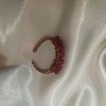 Pierścionek"Rubinek" z miedzi z naturalnymi rubinkami - Pierścionek miedziany