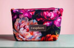 Etui na klucze z weluru w peonie kwiatowe etui handmade