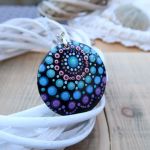 Wisiorek - Purple Dream - Dot Painting - 3