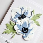 Kartka Ślubna - niebieskie anemony - Kartka na ślub z niebieskimi anemonami