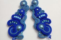 kobaltowe kolczyki sutasz perła Swarovski