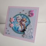 Kartka urodzinowa ręcznie robiona Kraina lodu Elsa i Anna - Kartka urodzinowa ręcznie robiona Kraina lodu Elsa i Anna