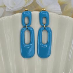 Kolczyki wiszące na sztyfcie Blue Duo