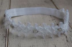 Opaska niemowlęca - Diadem w bieli
