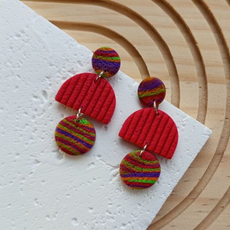 "Frida I" - kolczyki z gliny polimerowej.