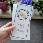 kartka ślubna biało niebieska z sercami SLB 024 - 3