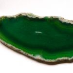 Zielony surowy  plaster agatu, duży wisior - 