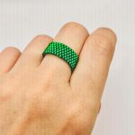 Pierścionek w kolorze zieleni - Zielony delikatny pierścionek