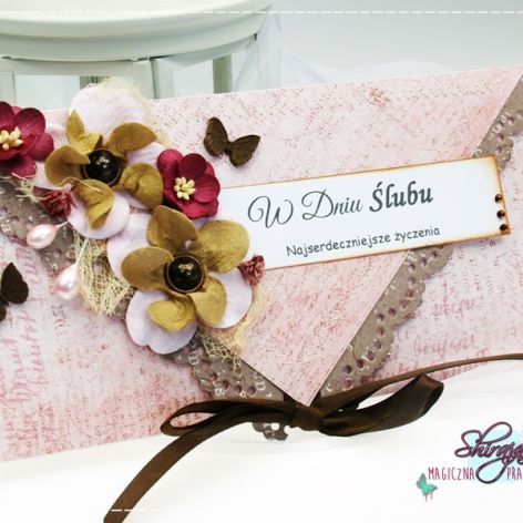 kopertówka z okazji ślubu : maliny i czekolada