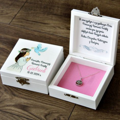 Pudełko na łańcuszek - prezent na komunię 1