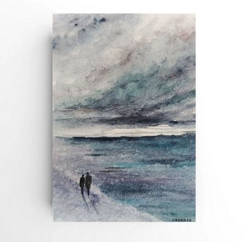 Morze-akwarela formatu A5.