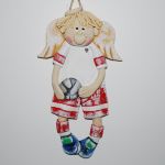 Będę piłkarzem - aniołek z masy solnej, prezent, dekoracja - 