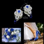 kolczyki ślubne sutasz, chaber i biel - 