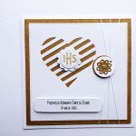 Skromna kartka na Komunię z życzeniami  - Stylowa kartka komunijna z sercem