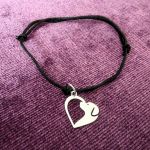 Bransoletka pies + serce - Bransoletka sznurkowa pies i serce