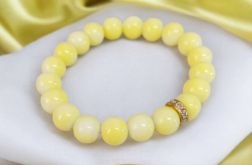 Bransoletka na gumce żółta z przekładką z cyrkoniami