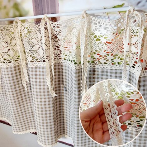 Zazdrostka Firanka na troki koronkowe Boho do Kuchni SHABBY 150/50cm