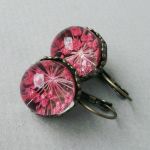 ♥ Wieczne Kwiaty kula PINK ♥ (kolczyki/sztyfty/klipsy)  - 