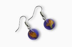 Komplet biżuterii z żywicy - kolczyki i wisiorek - LAWENDOWY BLASK