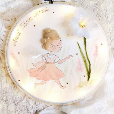 Podświetlany obrazek z aniołem dla dziewczynki