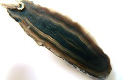 Czarny agat, surowy naturalny plaster wisior