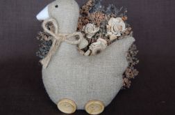 Lniana gąska na drewnianych "wrotkach"